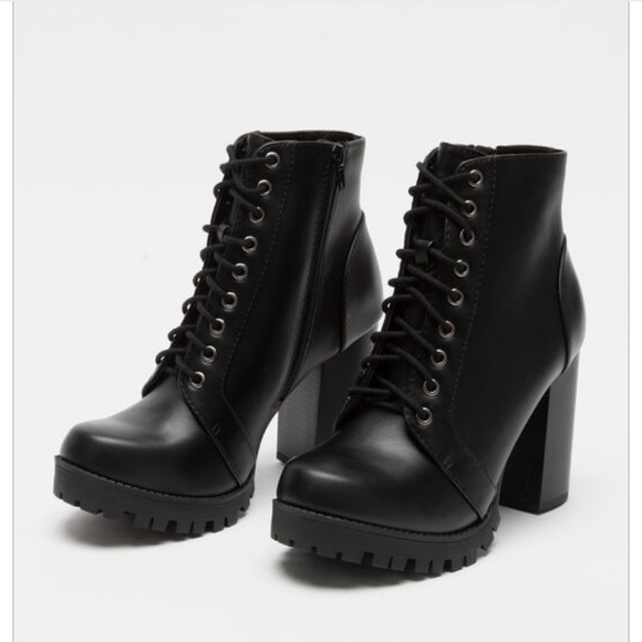 Lace Up High Heel Booties - Picture 1 of 9